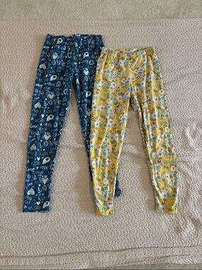 Navy & Yellow Girls' Casual Leggings Duo